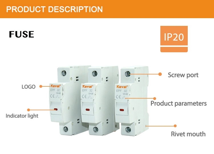 Kayal High Quality AC Solar Photovoltaic PV Fuse and Fuse Holder